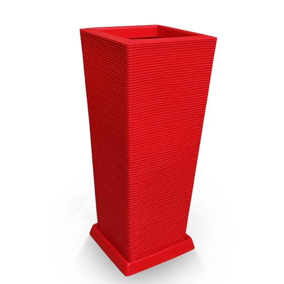 Imagem de Vaso De Planta + Prato Polietileno Alto 90X40 Vermelho