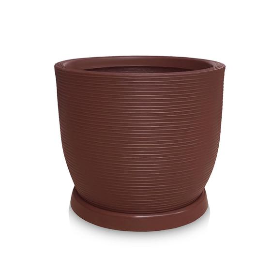 Imagem de Vaso De Planta + Prato Redondo Polietileno 60X56 Chocolate