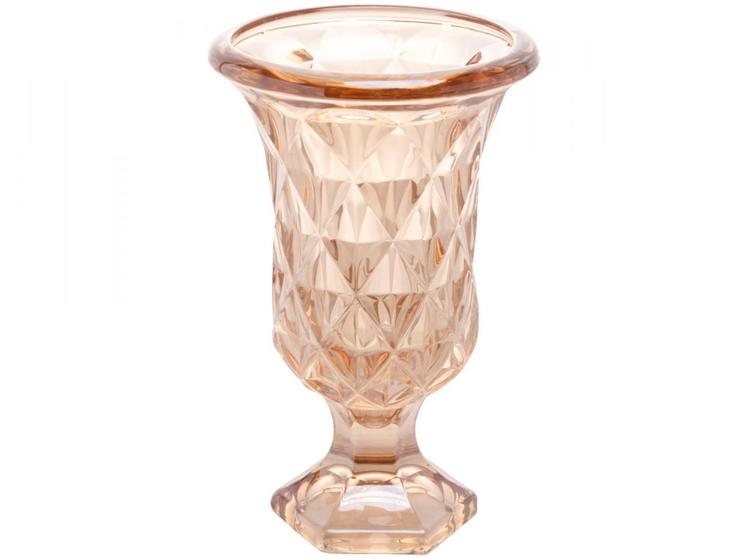 Imagem de Vaso de Vidro Âmbar Lyor Diamond 24x15cm