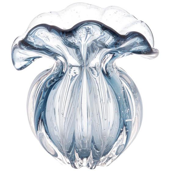 Imagem de Vaso de vidro azul Italy Lyor 11x9x11,5