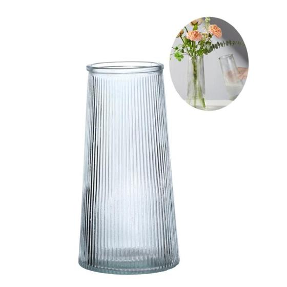 Imagem de Vaso de Vidro Cilíndrico Decorativo Plantas Flores 20cm