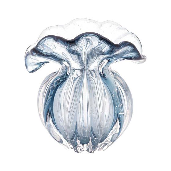 Imagem de Vaso de Vidro Murano Italy Azul Lyor 16x13x15cm