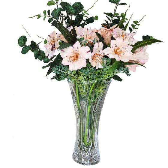 Imagem de Vaso de Vidro para Decoração de Flores Grande 23 cm para Planta Arranjos Decorativo