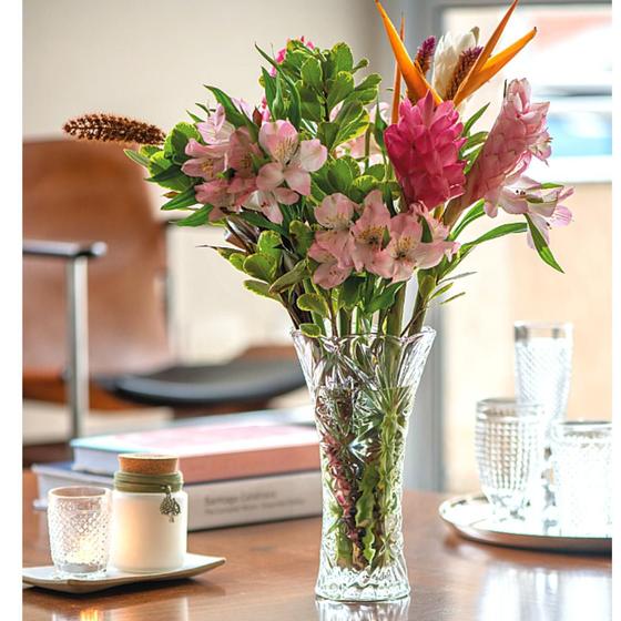 Imagem de Vaso de Vidro para Decoração de Flores Grande 23 cm para Planta Arranjos Decorativo