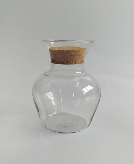 Vaso de vidro para Terrário com Tampa de Cortiça - Floreira P - Lis Gardens Terrários Imagem de Vaso de vidro para Terrário com Tampa de Cortiça - Floreira P
