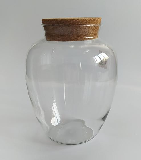 Vaso de vidro para Terrário com Tampa de Cortiça - Pera M - Lis Gardens Terrários Imagem de Vaso de vidro para Terrário com Tampa de Cortiça - Pera M