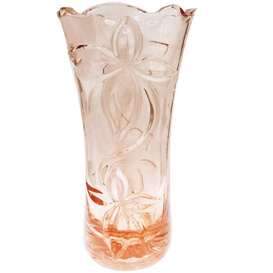 Imagem de Vaso De Vidro Rose Texturizado Para Decoração e Flores