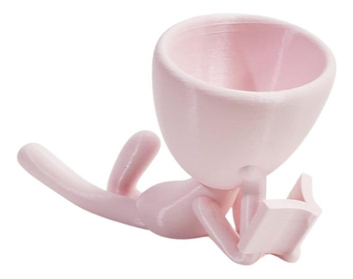 Imagem de Vaso Decor Leitor Estudante Robert Plant Para Suculentas Rosa Claro 15 cm