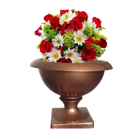 Imagem de Vaso Decoração / Cachepô  Bacia Taça Baixa - Vaso de Planta Grego Hera Bronze
