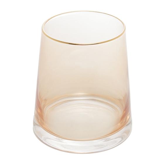 Imagem de Vaso decorativo 12cm de vidro com borda dourada âmbarLiz  Wolff - 29248