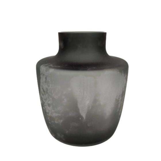 Imagem de Vaso Decorativo Cinza Fosco 29X25X25Cm Vidro Mesclado