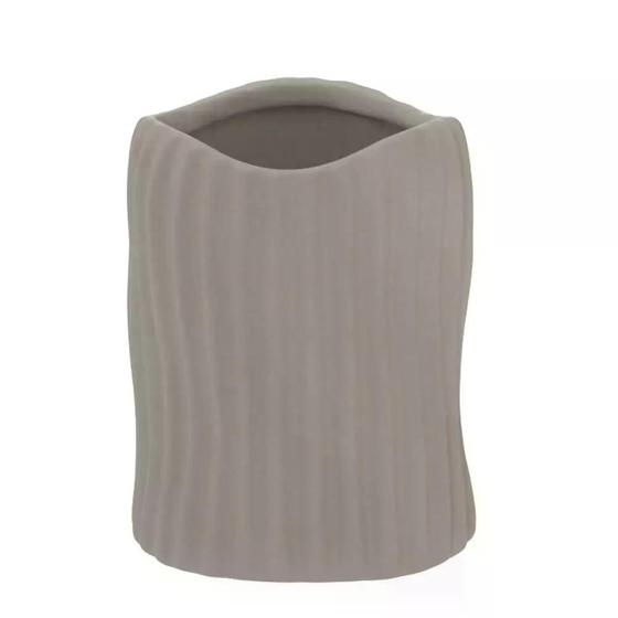 Imagem de VASO DECORATIVO CINZA IRREGULAR 3D 14cm