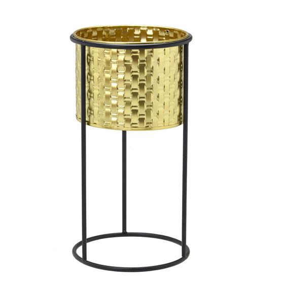 Imagem de Vaso Decorativo com Suporte Gold 21cm dourado Espressione