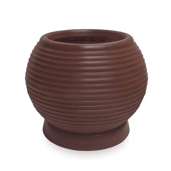 Imagem de Vaso Decorativo Conico Polietileno 30X40 + Prato Chocolate