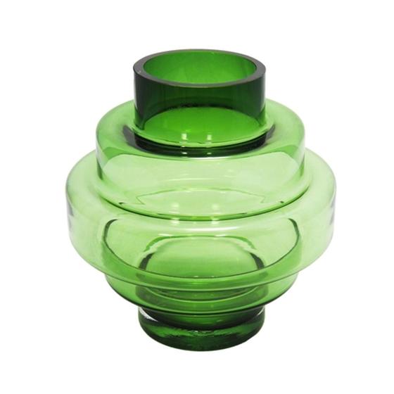 Imagem de Vaso Decorativo Cristal Grosso Verde Camadas
