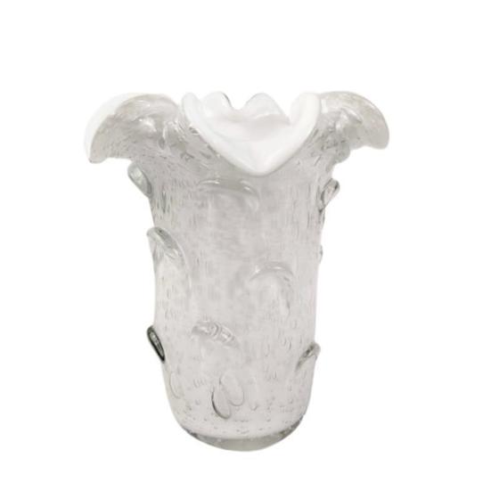 Imagem de Vaso Decorativo De Murano Branco 24X18Cm Decoração P