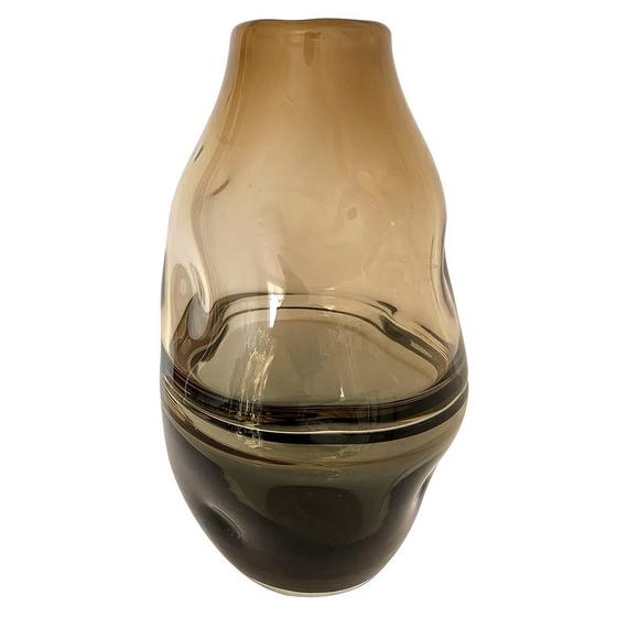 Imagem de Vaso Decorativo de Vidro Âmbar com Degrade Preto 33cm OD0071 BTC