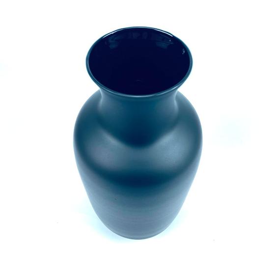 Imagem de Vaso Decorativo de Vidro Monocromatico Minimalista Preto Atenas 30cm