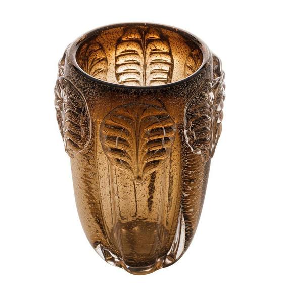 Imagem de Vaso Decorativo de Vidro Murano Leaf Marrom Lyor 14,520,5cm