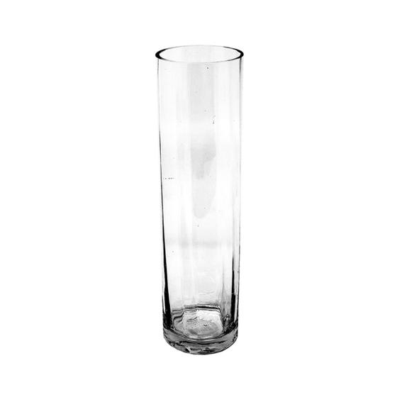 Imagem de Vaso Decorativo de vidro transparente cilindro liso 30cm Centro de Mesa Plantas Arranjos Artificiais  Decoração Interiores Casa Sala