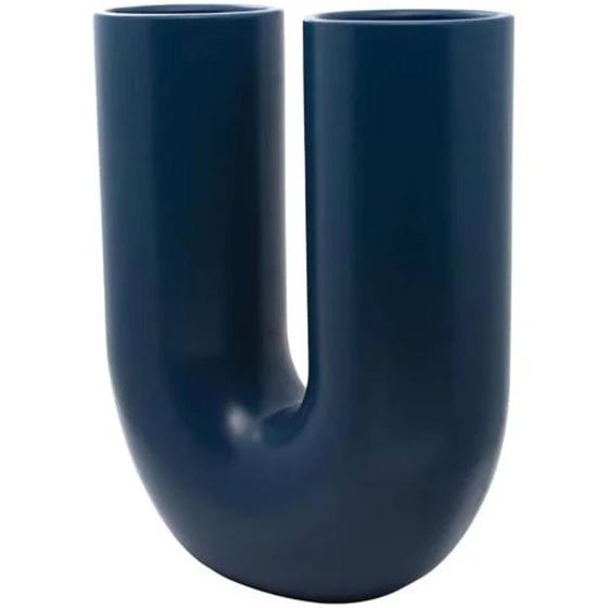 Imagem de Vaso Decorativo Em Cerâmica Cor Azul Fosco MAZZOTTI