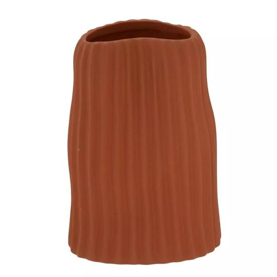 VASO DECORATIVO EM CERÂMICA TERRACOTA IRREGULAR 3D 18,5cm Menor preço em VASO DECORATIVO EM CERÂMICA TERRACOTA IRREGULAR 3D 18,5cm