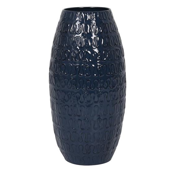 Imagem de Vaso decorativo em metal cor azul marinho 40cm