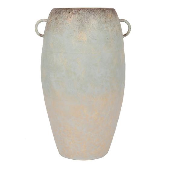 Imagem de Vaso decorativo em metal esverdeado com bege 46,5cm