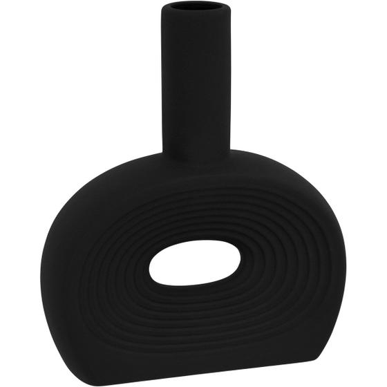 Imagem de Vaso Decorativo Enfeite Casa Cerâmica 20x16x3cm Preto