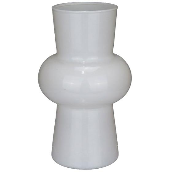 Imagem de VASO DECORATIVO ENFEITE CASA ELIPSE HOME&CO LEITOSO VIDRO 20x12x12cm BRANCO