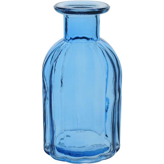 Imagem de VASO DECORATIVO ENFEITE CASA GARRAFA HOME&CO VIDRO 10x5x5cm AZUL