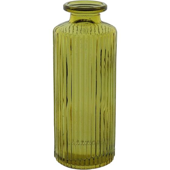 Imagem de VASO DECORATIVO ENFEITE CASA GARRAFA HOME&CO VIDRO 13x5x5cm AMARELO
