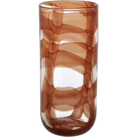 Imagem de Vaso Decorativo Enfeite Casa Vidro 28x12x12cm Âmbar