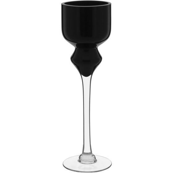 Imagem de Vaso Decorativo Enfeite Casa Vidro 40x12x12cm Preto