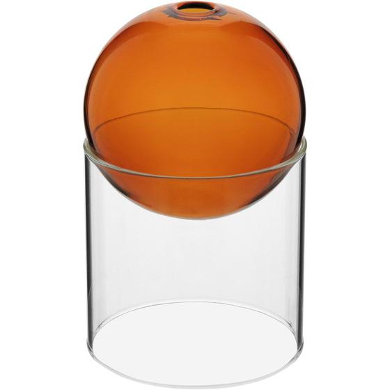 Imagem de Vaso Decorativo Enfeite Esfera Com Suporte Vidro 13x13 Âmbar