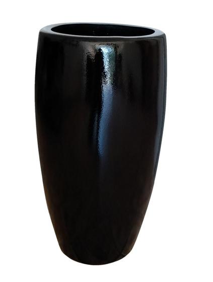 Imagem de Vaso decorativo estilo vietnamita de fibra de vidro pintura automotiva 72cm altura cor preto