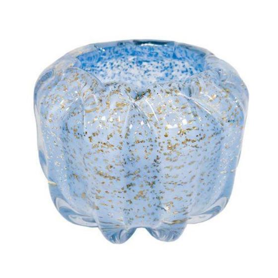 Imagem de Vaso Decorativo Murano Azul Bebê Redondo Luxo