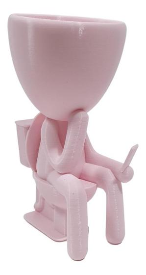 Imagem de Vaso Decorativo Robert Plant Banheiro Celular Suculentas Rosa Claro 13 cm