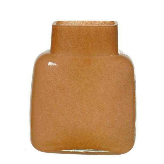 Imagem de VASO DECORATIVO VIDRO LARANJA 14,7X12,7X8cm