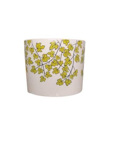 Imagem de Vaso em Ceramica Branco com Folhagem P