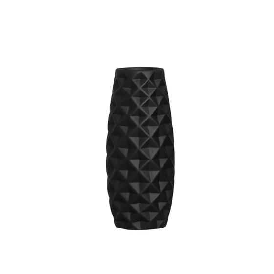 Imagem de Vaso em Cerâmica Decorativo Home Modelo Diamond P Preto Fosco