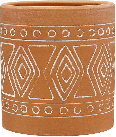 Imagem de Vaso em cerâmica marrom com estampa maya 9,5x8,5 cm urban