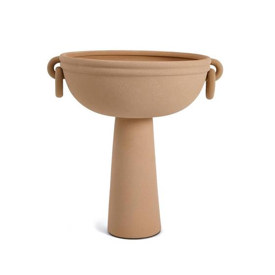 Imagem de Vaso em ceramica nude com pedestal com alças e argolas mart