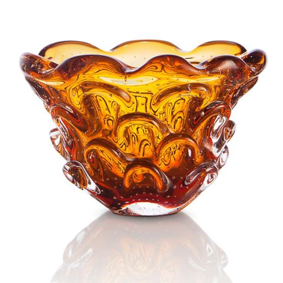 Imagem de Vaso Em Cristal Murano Âmbar  São Marcos