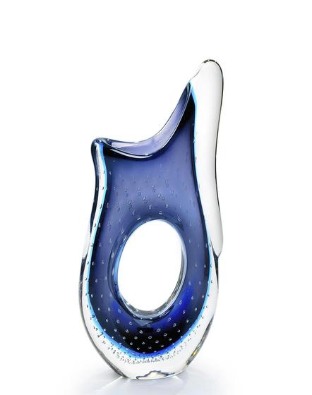 Imagem de Vaso Em Cristal Murano Azul São Marcos 45x20x9cm