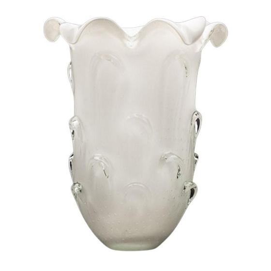 Imagem de Vaso Em Cristal Murano Branco São Marcos 31x31x37cm