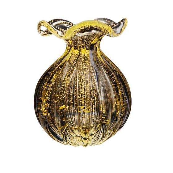 Imagem de Vaso Em Cristal Murano Com Ouro 24K - São Marcos 21Cm - 003