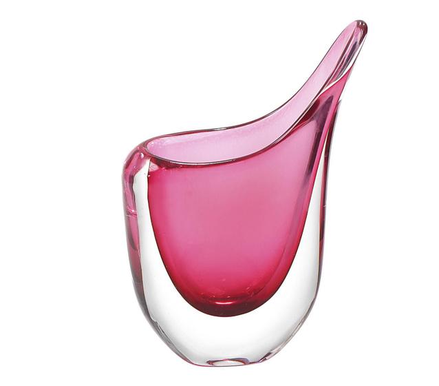 Imagem de Vaso Em Cristal Murano Rosa São Marcos 28x23x9cm