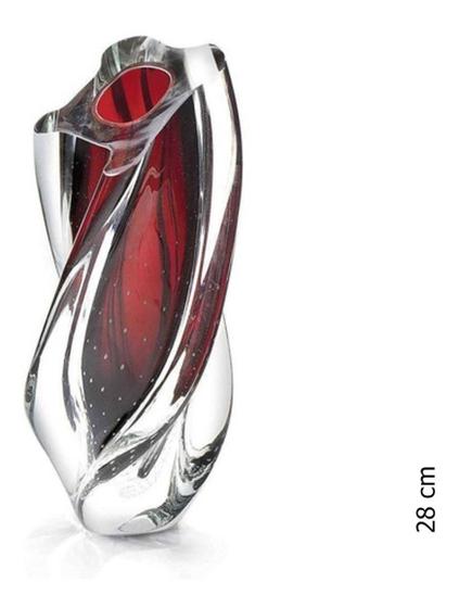 Imagem de Vaso Em Cristal Murano Vermelho Tronco São Marcos 28 Cm