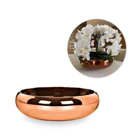 Imagem de Vaso em forma de  bacia em vidro  na cor cobre 10 cm florarte 